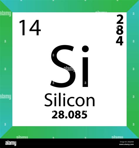 silicon atom|Silicon (Si) [14] — Chemical Element — Periodic Table.
